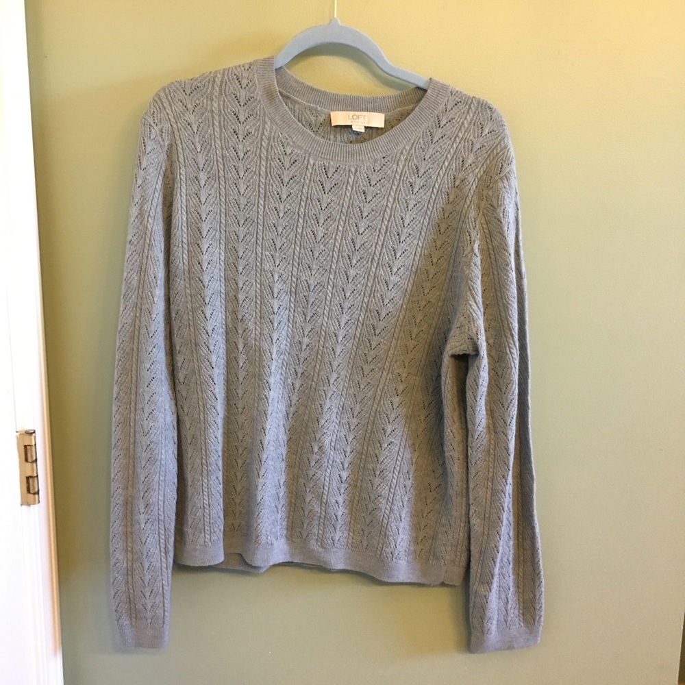 Ann Taylor Loft XL Gray/Blue Sweater